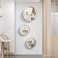 Mural Green Emerald Living Room Flower Bird Painting Decorative Painting Log Bamboo Chinese Style Fr