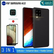 Case Samsung A12 Casing Soft Free Tempered Glass Samsung Galaxy A12