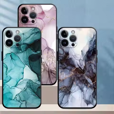 Gradient Ocean Marble Black Soft Shell Case for Google Pixel 7 Pro 9 Pro XL 7a 9a 6a 8 Pro 8a 6 Pro