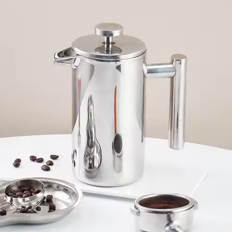 350ml French Press Coffee Maker Stainless Steel Insulated Coffee Maker Pot Double Walled with Filter