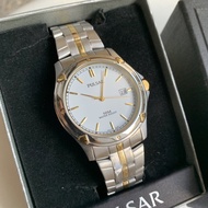 CLEARANCE SALE! Seiko Pulsar Watch PXH848X Date Dial Two Tone Gold and Silver Steel Watch For Men