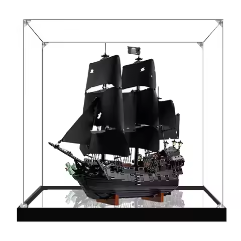 Acrylic Display Box for Lego 10365 Black Pearl Pirate Ship Model, Transparent Dustproof Display Box,