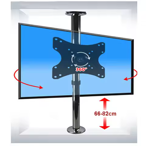 BG11-S NEW Rotate Stainless Steel 19-40 Inch LCD TV Stand Mount Bracket in Partition Wall Height Adj
