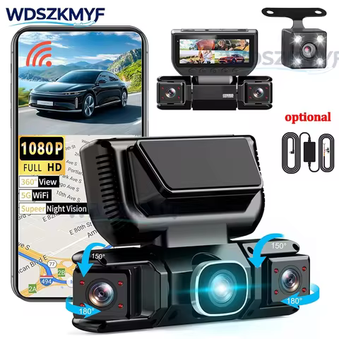 360 Degree Dashcam 4Channel WIFI Car Dvr 1080P Video Recorder WiFi APP 24h Parking Monitor Rear View