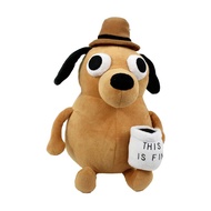 New This Is Fine Meme Coffee Dog Plush Toy Soft Stuffed Doll Stuffed Plush Animals Kids Toy Gift for