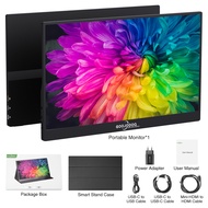 Goojodoq Portable Monitor for Laptop 15.6 1920*1080P FHD IPS Display USB-C HDMI Portable Monitor for