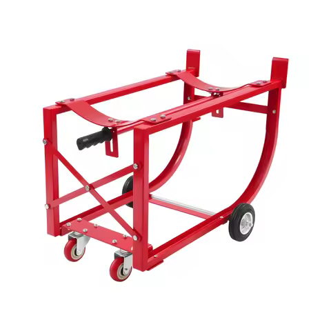 55Gal Movable Drum Cradle with 4 Wheels Heavy-Duty 600 LBS Drums Dolly Cart, Drum Stand for Warehous