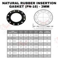 NATURAL RUBBER INSERTION GASKET (PN-16) - 3MM FLANGE GASKET RUBBER GASKET