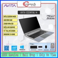 AVITA ESSENTIAL 14 NOTEBOOK LAPTOP AVT-NE14A2MYC43A (N4020/4GB/128GB/W10HS/14'FHD/CONCRETE GREY/MATT BLACK/MATT WHITE)