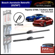 Toyota GT86, GR86 & Subaru BRZ Year 2012+ Windshield Wiper Bosch Aerotwin Retrofit Set (22/20")