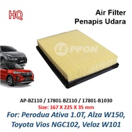 Leppon Perodua Ativa 1.0T Alza W150  Toyota Vios NGC102 Veloz W101 Air Filter AP-BZ110 17801-BZ110 1