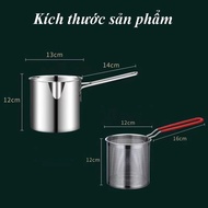 1200ml Stainless Steel Deep Fryer Set with Handle, Small Deep Fryer with Deep Filter Basket
