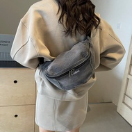 Cross-Border Washed Denim Chest Bag