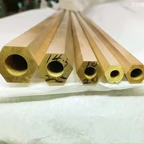 New Hollow hexagonal brass tube Hexagonal H59 brass Pipe tube Customized thick wall copper pipe DIY