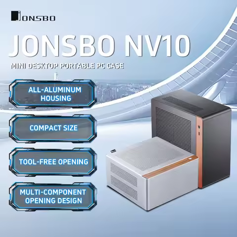 JONSBO NV10 Chassis ITX MINI Full Aluminum Mesh Breathable Support 1U FLEX Power Supply Standing or 