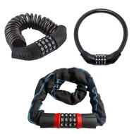 4-Digit Bicycle Combination Lock Safety Helmet Anti-Crowking Wire Rope Bicycle/Motorcycle/Luggage 4 
