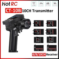 HOTRC CT-10B 10CH Transmitter 2.4Ghz Radio Color Screen With 6/8/10CH F-06A F-08AT F-01A F-10AT Gyro