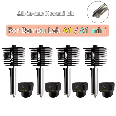For Bambu lab A1 mini All-in-one Hotend Kit Hardened Steel Nozzle 0.2/0.4/0.6/0.8mm nozzle For Bambu