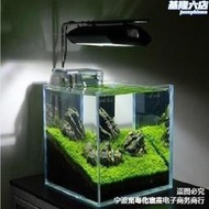 【口碑推薦】金晶超白魚缸 迷你水族箱 生態缸20/25cm 30-50釐米小方缸熱彎缸