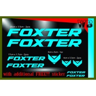 Foxter sticker for bike frame (Blue Glossy) - 1set