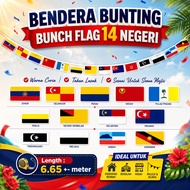 【BenderaKitaHQ】Flagline Bendera Bunting 14 Negeri Flag Bendera Bunting Bertali Bundle Bunch Flag Mal