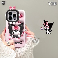 Casing hp IPhone 14 13 12 11 Pro Max 14 Plus X XR XS Max 6 6S 7 8 Plus SE 2020 Cartoon Sanrio Melody Kuromi Soft Silicone Phone Case Cover Xinfei