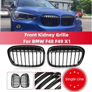 Gloss Black Single Line Front Kidney Grill Grilles For BMW F48 F49 X1 2016-2019 51117383363 Front Ho