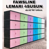 Lemari Pakaian baju plastik Fawsline 2 susun 4 susun 3 susun Rak serbaguna seperti Tabitha