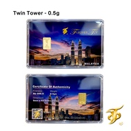 Gold Bar ( 0.5g / 1g ) 999.9 Further Top - KLCC TWIN TOWER【Emas | 足金牌 | 小金条】