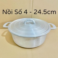 Nồi Gang Thái Số 4 Đường Kính 24.5cm Chiều Cao Nồi 9.5cm - Nồi Gang Đúc Nguyên Khối