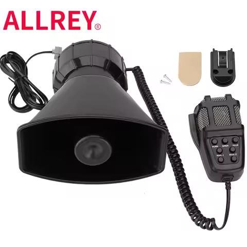 ALLREY 100W 7 Sound Car Siren Horn Car Siren Speaker And Truck Alarm Police Siren Horn Ambulance Eme