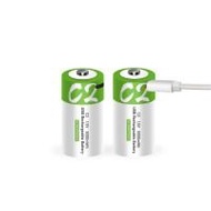 2x Type-C USB 插頭 C型 LR14 充電池 套裝 1.5V Li-ion 5000mWh 2x Type-C USB C LR14 Size Rechargeable Battery S