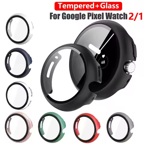 Tempered Glass+Cover For Google Pixel Watch PC Protective Case Full All-Around Bumper Screen Protect