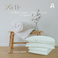 Arestale  Set B plus ปลอกผ้านวม + ไส้ผ้านวมคอตตอน + ปลอกหมอน 2 ใบ ผ้าฝ้ายแท้ 100% Long-staple cotton