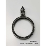 PS1RND31Whitebrass round amulet casing inner diameter 31mm Frame Whitebras