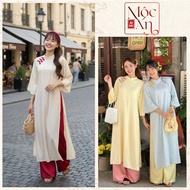 Renovated Ao Dai with Straight Shape, Brocade Fabric with Scallop Buttons Hotrend CNY 2026 - Moc An 