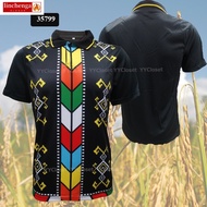Unisex Baju batik jersey traditional etnik sabah Dusun -Collar Dewasa Lelaki Perempuan |2