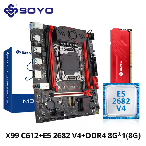 SOYO X99 Gaming Motherboard Kit C612 Chipset with Xeon E5-2682 V4 CPU & 16GB(1x8GB) DDR4 2133MHz RAM