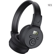 NEX Portable Personal FM Radio Rechargeable Headphone Ear Muffs Foldable Design LCD Display FM Radio Headset Scalable De