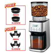 LaHome Burr Mill Coffee Bean Grinder เครื่องบดเมล็ดกาแฟทรงกรวย 51 การตั้งค่าการบดที่แม่นยำ ตัวตั้งเวลา การเลือกถ้วยไฟฟ้าอัตโนมัติเต็มรูปแบบ แผง LCD ดิจิตอลป้องกันไฟฟ้าสถิตย์ การทำงานด้วยสัมผัสเดียวสำหรับเอสเปรสโซ่/ดริป/เทโอเวอร์/เบียร์เย็น/เฟรนช์เพรสพอดี