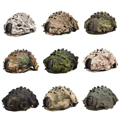 Tactical Helmet Cover Camouflage Fast Helmet Cover Adjustable Hunting Gear Paintball Equipment fit P