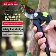 Deli Tool Double Opening Flower and Tree Scissors Three Opening Pruning Scissors Fruit Tree Thick Br