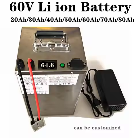 60V 20Ah 30Ah 40Ah 50Ah 60Ah 70Ah 80Ah Lithium Ion Battery Pack for 1kw 2kw 3kw 4kw 5kw Electric Bic