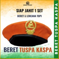 BERET TUSPA KASPA SIAP JAHIT LENCANA-BERET OREN KASPA