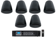 Rockville (6) JBL Control 64P/T 4" 30w Commercial 70v Black Pendant Speakers Bundle Amplifier (7 Ite