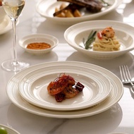 Kitchen Plus Nordic Style Simple Pure White Brushed Ceramic Plate Dinner Plate Dessert Plate KP785