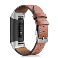 Leather Band Compatible for Fitbit Charge 3/ Charge 4, Replacement Genuine Leather Bands for Women Men