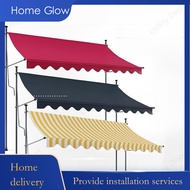 Fold Canopy Awning Hand Cranked No Punching Required Awning Roof Outdoor Scalable Awning Canopy