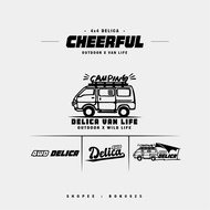 < CHEERFUL > DELICA Camper Hand-Painted Windmill Sticker 4X4 4WD Car Parking VAN LIFE CAMPING