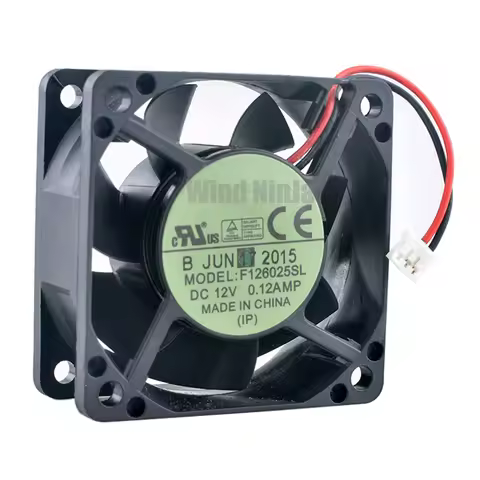 F126025SL 6cm 60mm fan 60x60x25mm DC12V 0.12A 2pin Quiet cooling fan for charger power supply